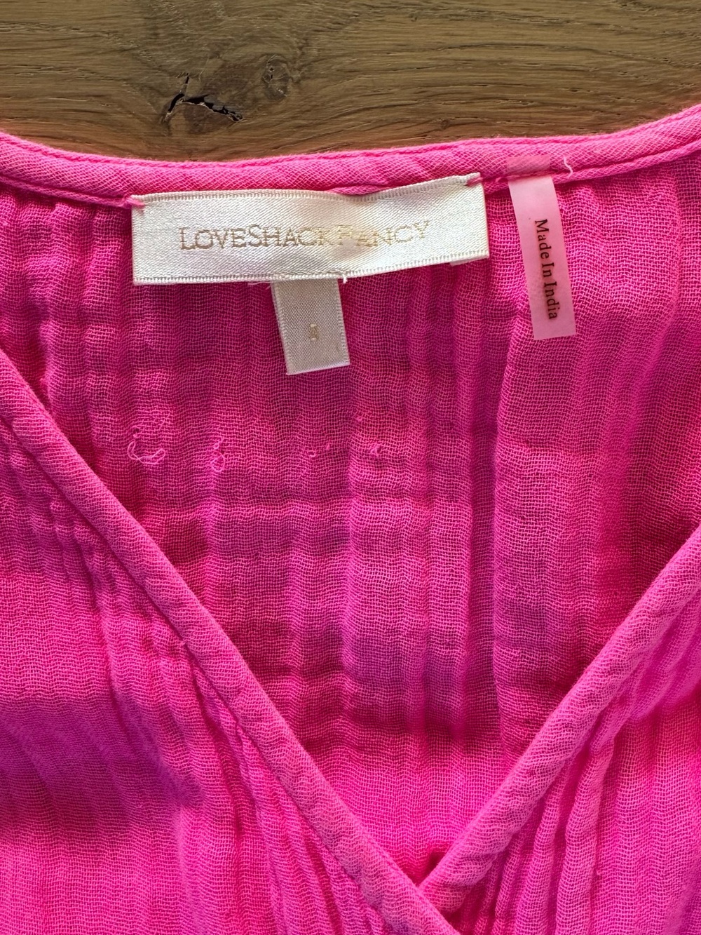 LoveShackFancy Hot Pink Tiered Cutout Mini Dress - Picture 6 of 10